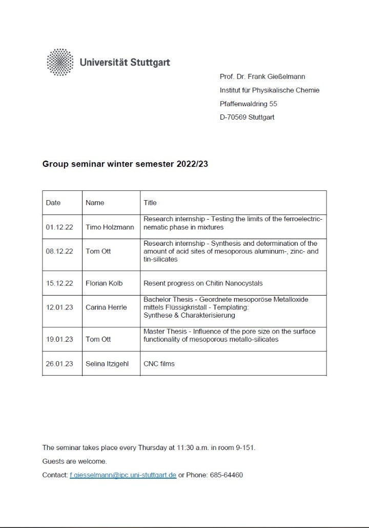 Group seminar winter 2022/23